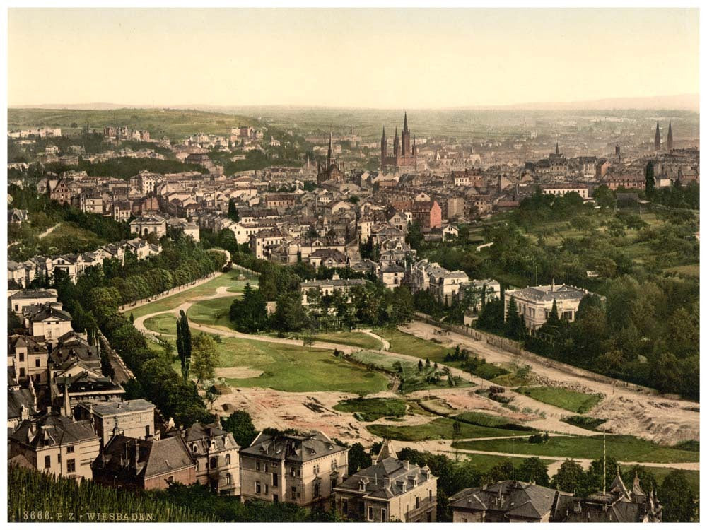 General view from Neroberg, Wiesbaden, Hesse-Nassau, Germany 0400-4396