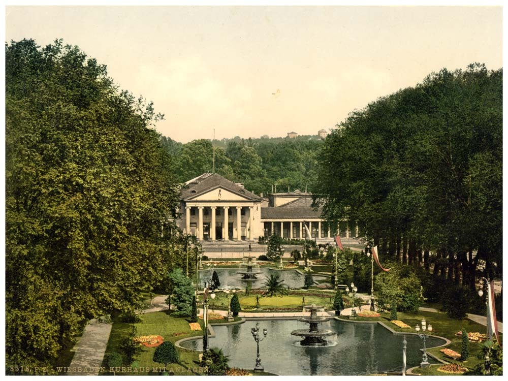 Kurhaus and surroundings, Wiesbaden, Hesse-Nassau, Germany 0400-4398