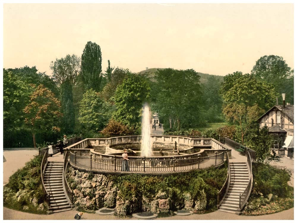 Bad Nauheim, the Great Fountain, Hesse-Nassau, Germany 0400-4413