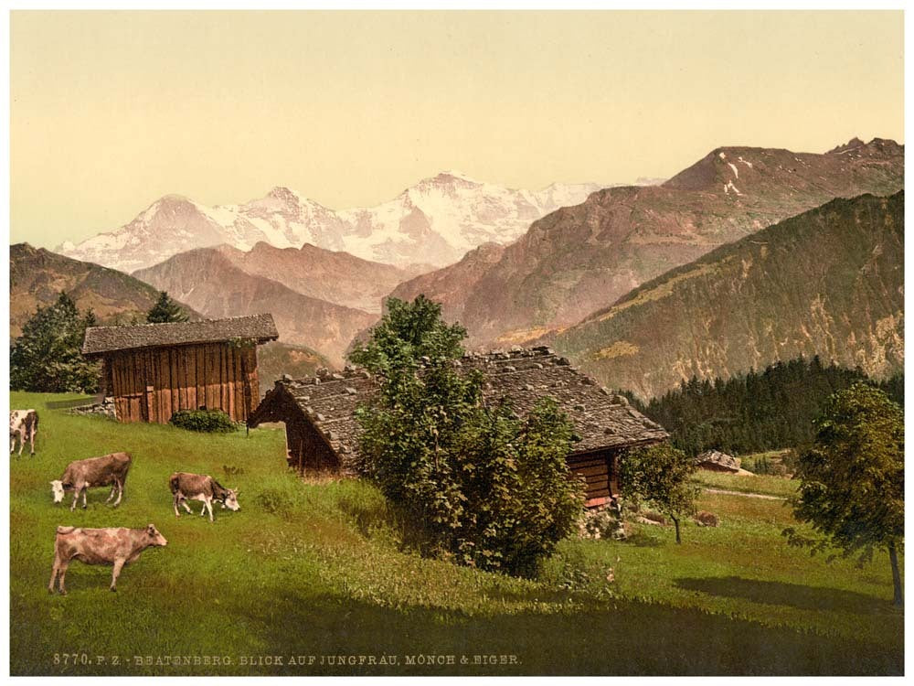 Beatenberg, view of Jungfrau, Monch and Eiger, Bernese Oberland, Switzerland 0400-4633