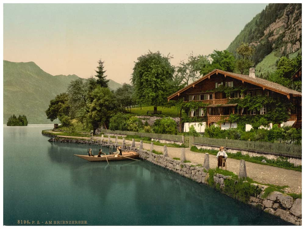 Brienz Lake, chalet on the lake, Bernese Oberland, Switzerland 0400-4643