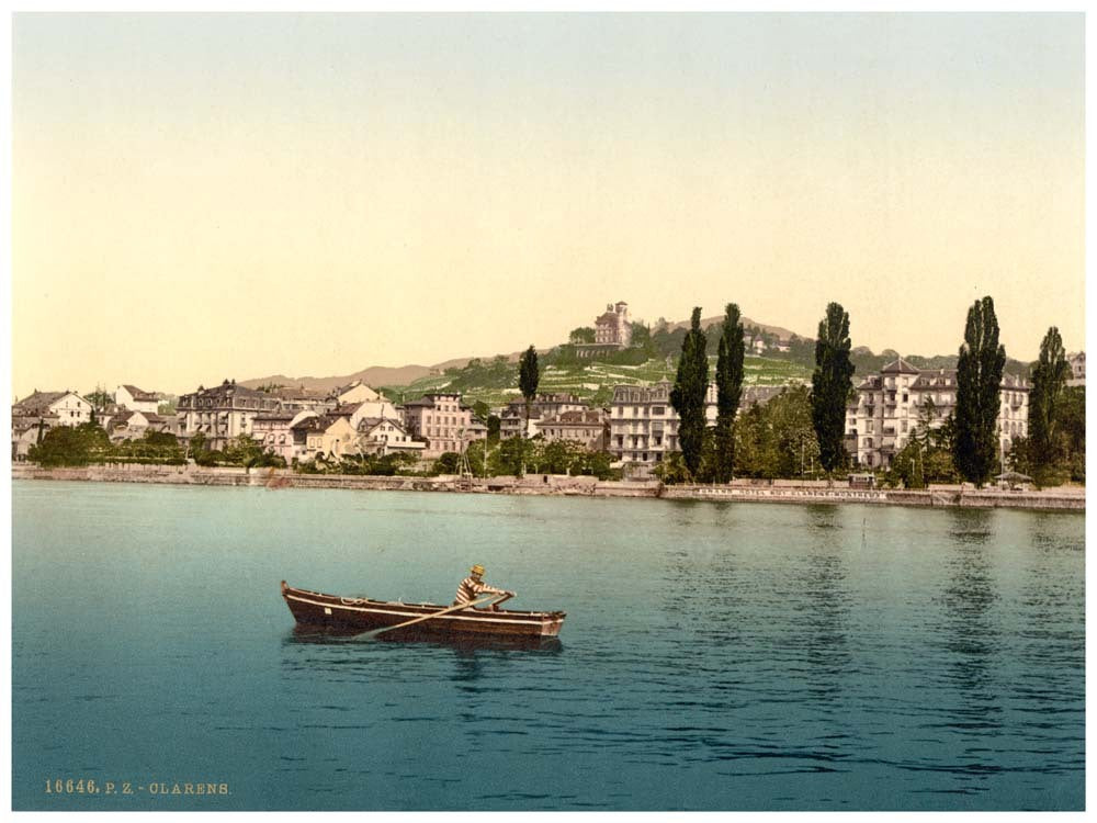 Clarens, general view, from the Lake, Geneva Lake, Switzerland 0400-4673