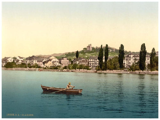 Clarens, general view, from the Lake, Geneva Lake, Switzerland 0400-4673