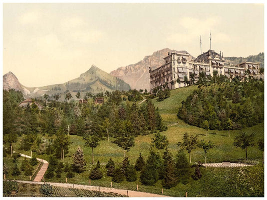 Rochers de Naye, and Dent de Jaman, and Hotel de Caux, Geneva Lake, Switzerland 0400-4691