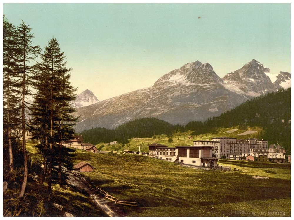 Engadine, St. Moritz, and view of the Pulaschin, Albana and Julier, Grisons, Switzerland 0400-4712