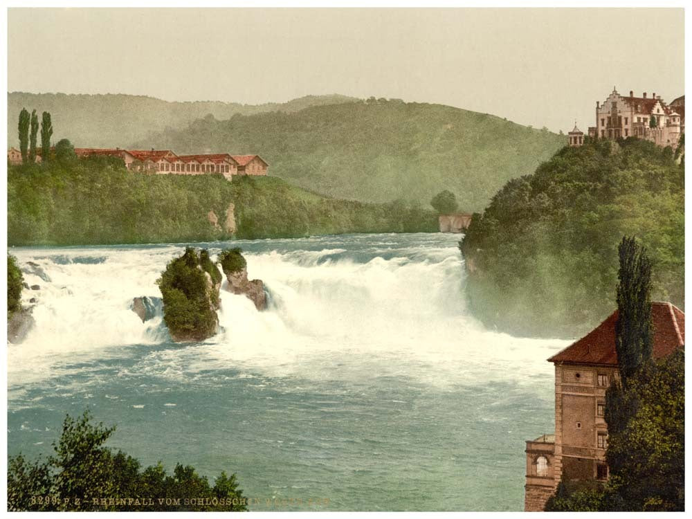 The Falls of the Rhine, from Castle Worth, Schaffhausen, Switzerland 0400-4741