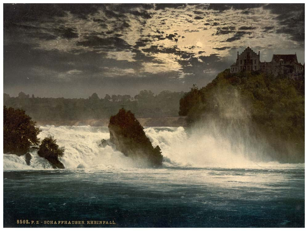 The Falls of the Rhine, by moonlight, Schaffhausen, Switzerland 0400-4742