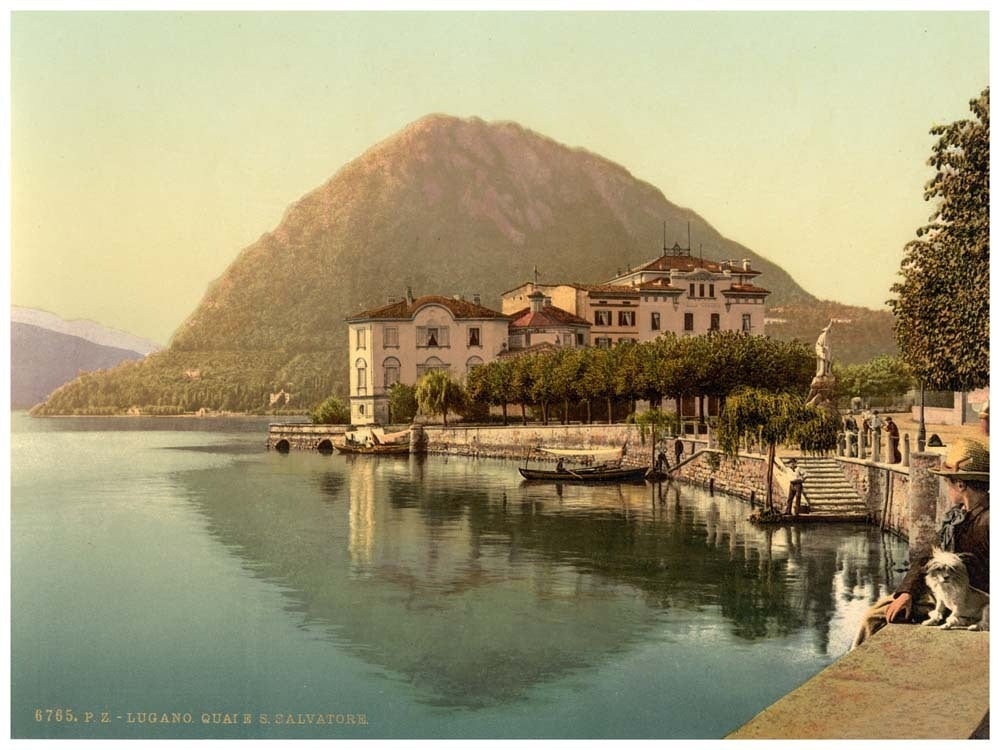 Lugano, the quay, and San Salvatore, Tessin, Switzerland 0400-4767