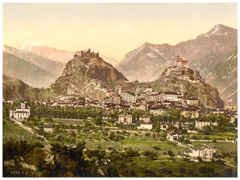 Sion, general view, Valais, Switzerland 0400-4791