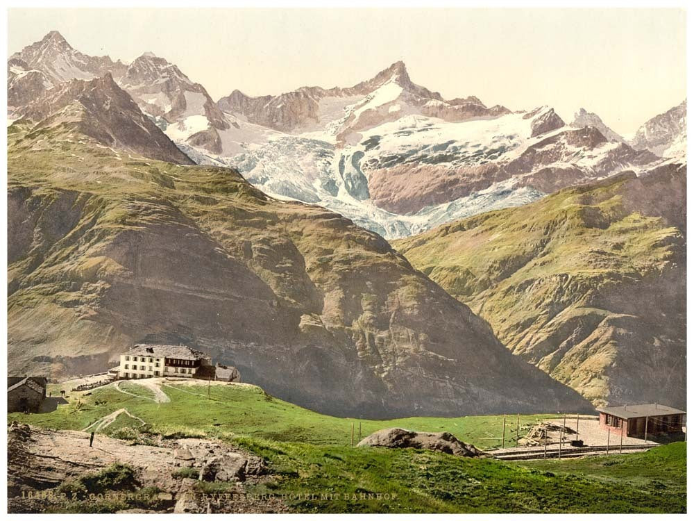 Gornergrat Railway, Riffelberg Hotel and Station, Valais, Alps of, Switzerland 0400-4808