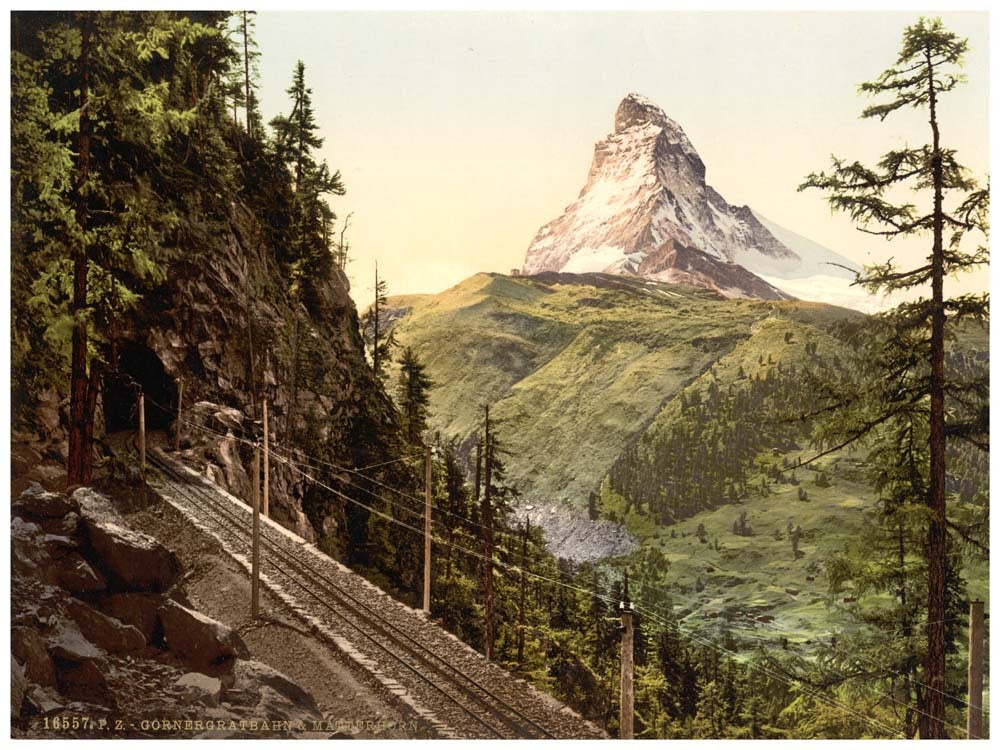 Gornergrat Railway and Matterhorn, Valais, Alps of, Switzerland 0400-4812