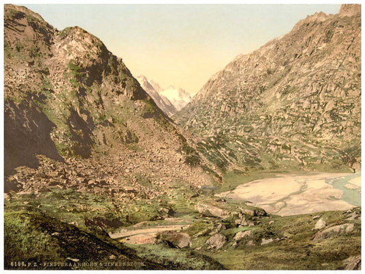 Grimselstrasse, view on Finsteraarhorn and Zinkenstock, Bernese Oberland, Switzerland 0400-4827