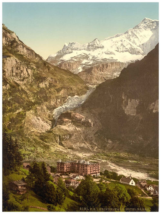 Grindelwald, Bear Hotel and glacier, Bernese Oberland, Switzerland 0400-4840