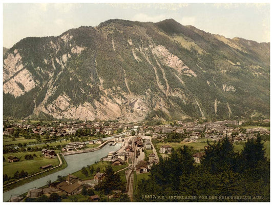 Interlaken, from the Heimwehfluh, towards the Harder, Bernese Oberland, Switzerland 0400-4849