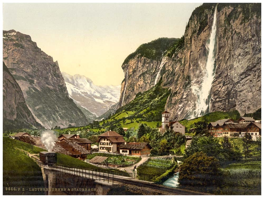 Lauterbrunnen Valley, Staubbach and Jungfrau, Bernese Oberland, Switzerland 0400-4880