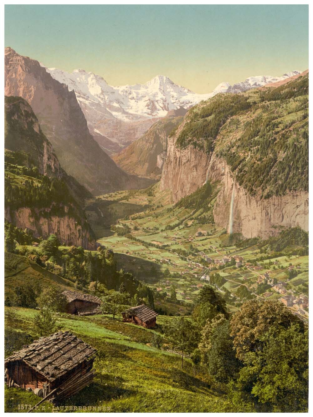 Lauterbrunnen Valley and Briethorn, from Wengen, Bernese Oberland, Switzerland 0400-4882