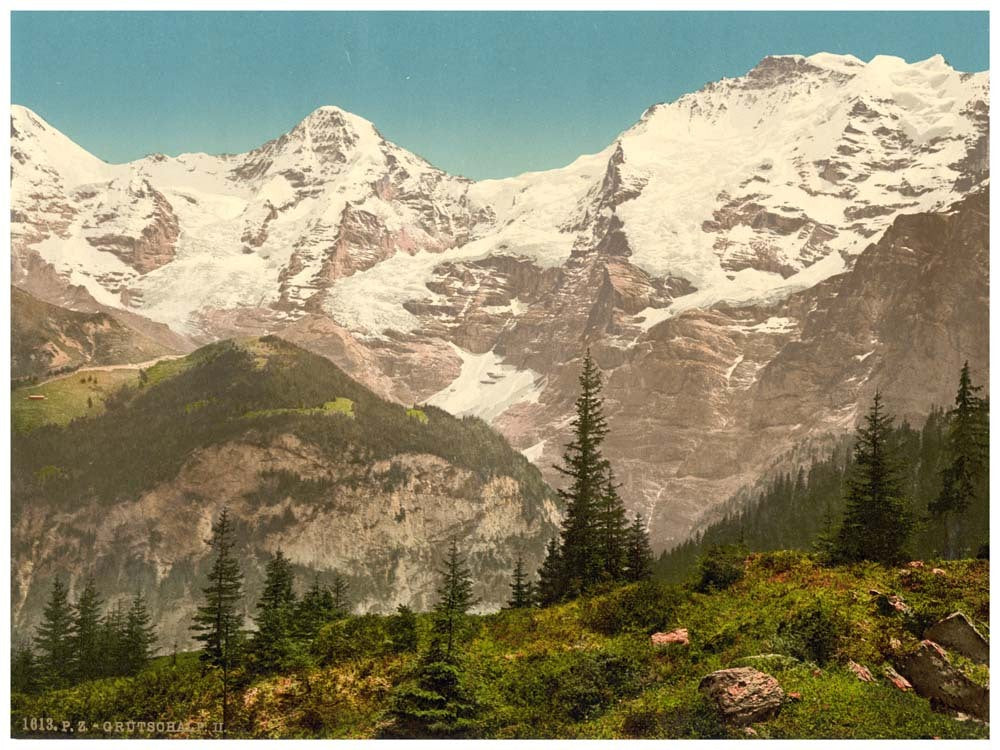 Murren, Grutschalp, II, Eiger, Monch and Jungfrau, Bernese Oberland, Switzerland 0400-4898