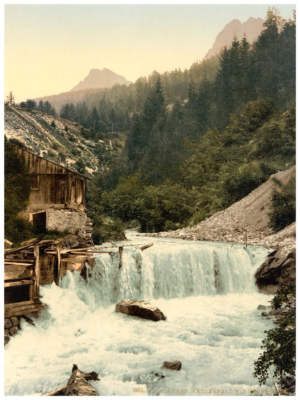 Lower Engadine, Tarasp, waterfall, Grisons, Switzerland 0400-4965