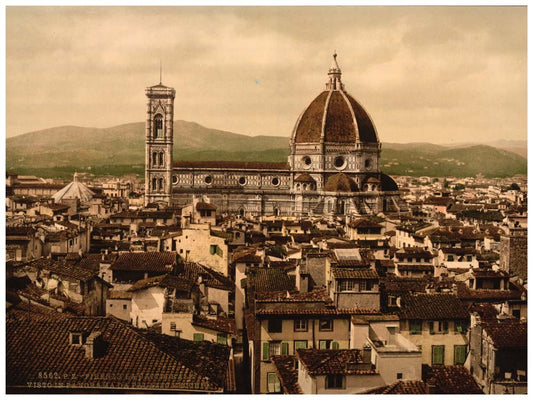 The Cathedral, panoramic view from Vecchio Palace, Florence, Italy 0400-5380