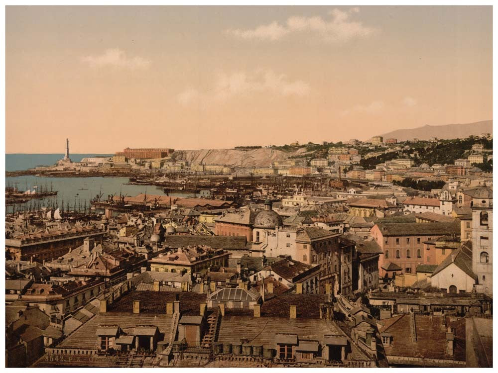 View towards the lighthouse, Genoa, Italy 0400-5434