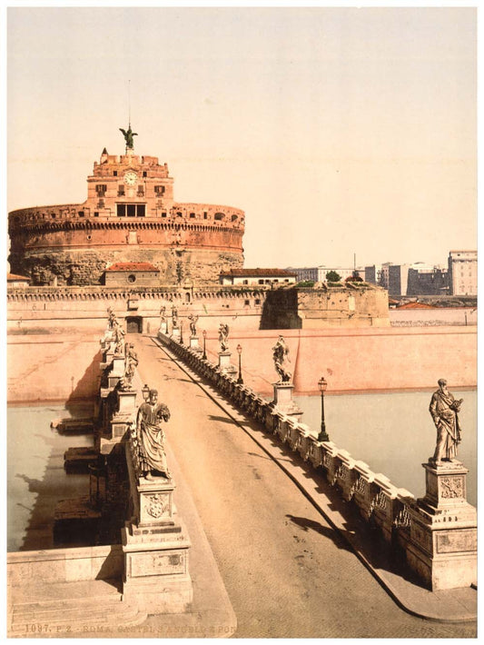 Castle and bridge of St. Angelo, Rome, Italy 0400-5507