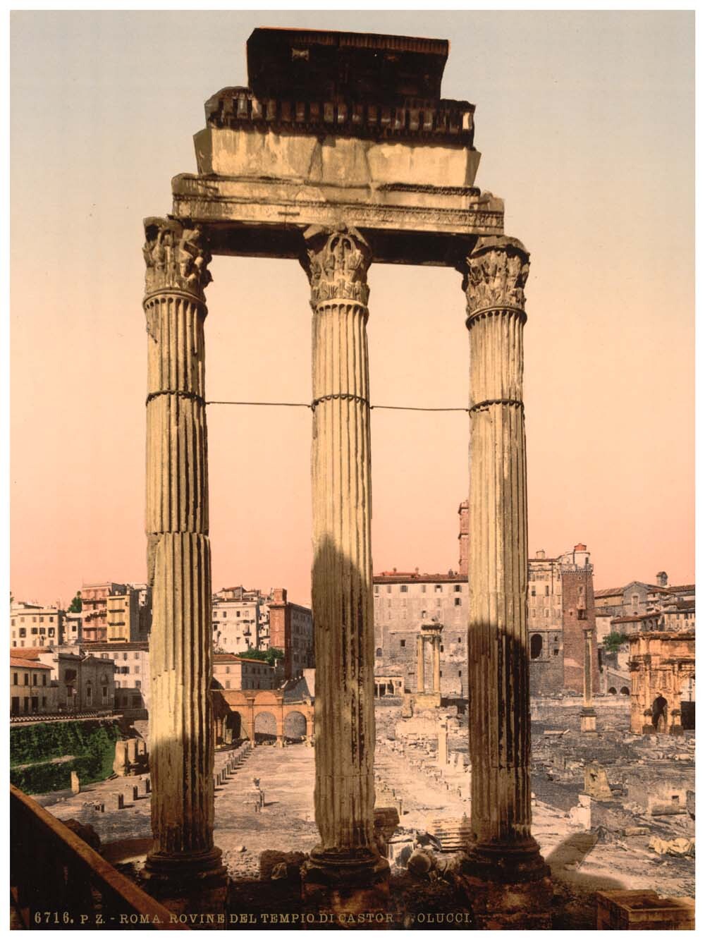 Ruins of Temple of Castor and Pollux, Rome, Italy 0400-5522