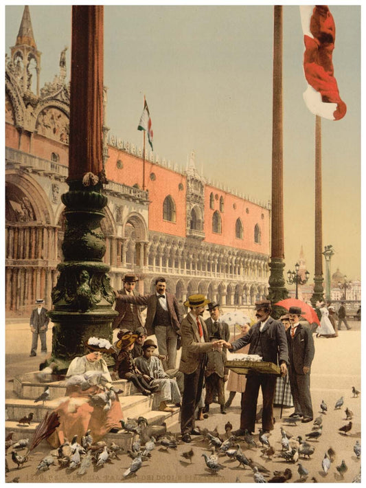 The Doges' Palace and the Columns of St. Mark's, Venice, Italy 0400-5554