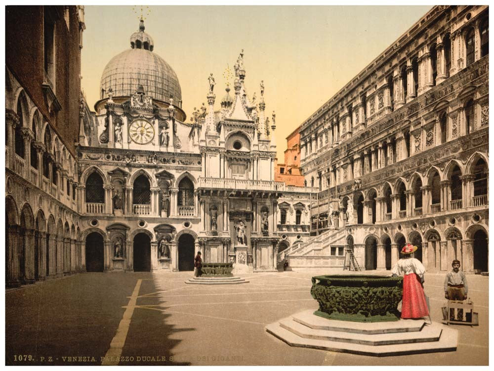 Interior of the Dofes' Palace, with the Giant's Staircase, Venice, Italy 0400-5558