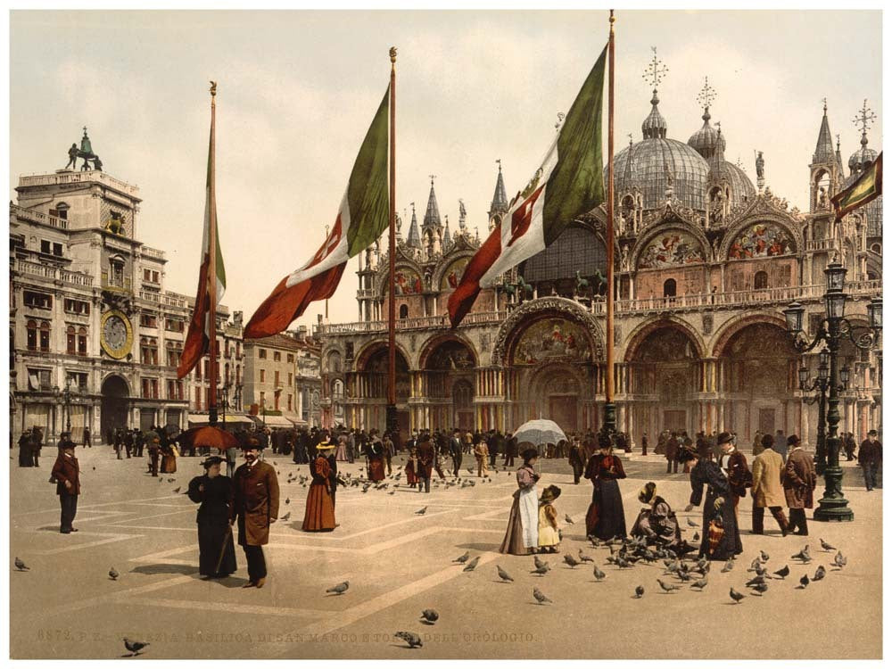 St. Mark's Church and the clock, Venice, Italy 0400-5568