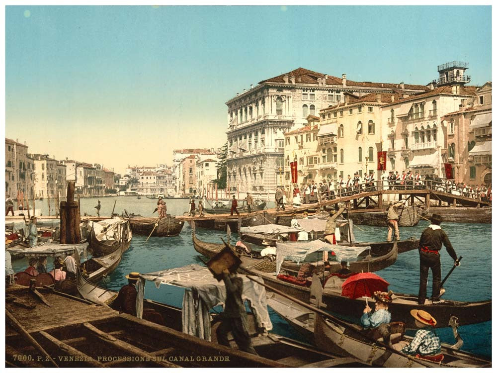 Procession over the Grand Canal, Venice, Italy 0400-5594